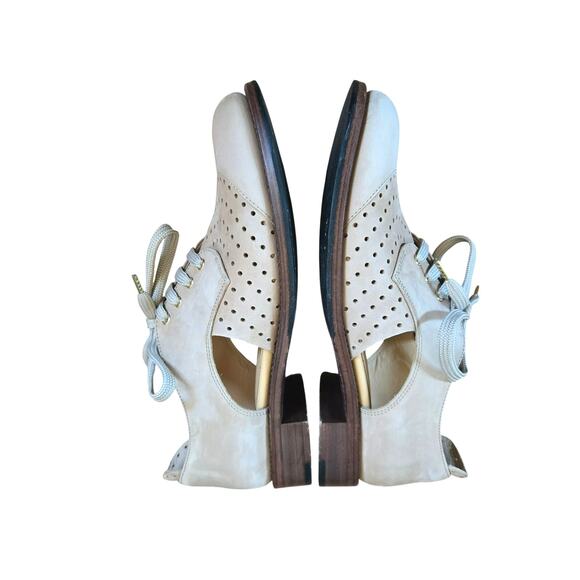 The Office of Angela Scott Mr. Muffin Cream Suede Leather Cutout Loafer US 10 - Picture 5 of 10